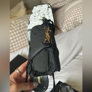 Saint Laurent Cassandra 60 sandal in navy